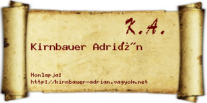 Kirnbauer Adrián névjegykártya