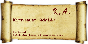Kirnbauer Adrián névjegykártya